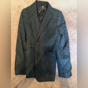 Talbots Dark Brown Gray Tweed Jacket with Colorful Speckles